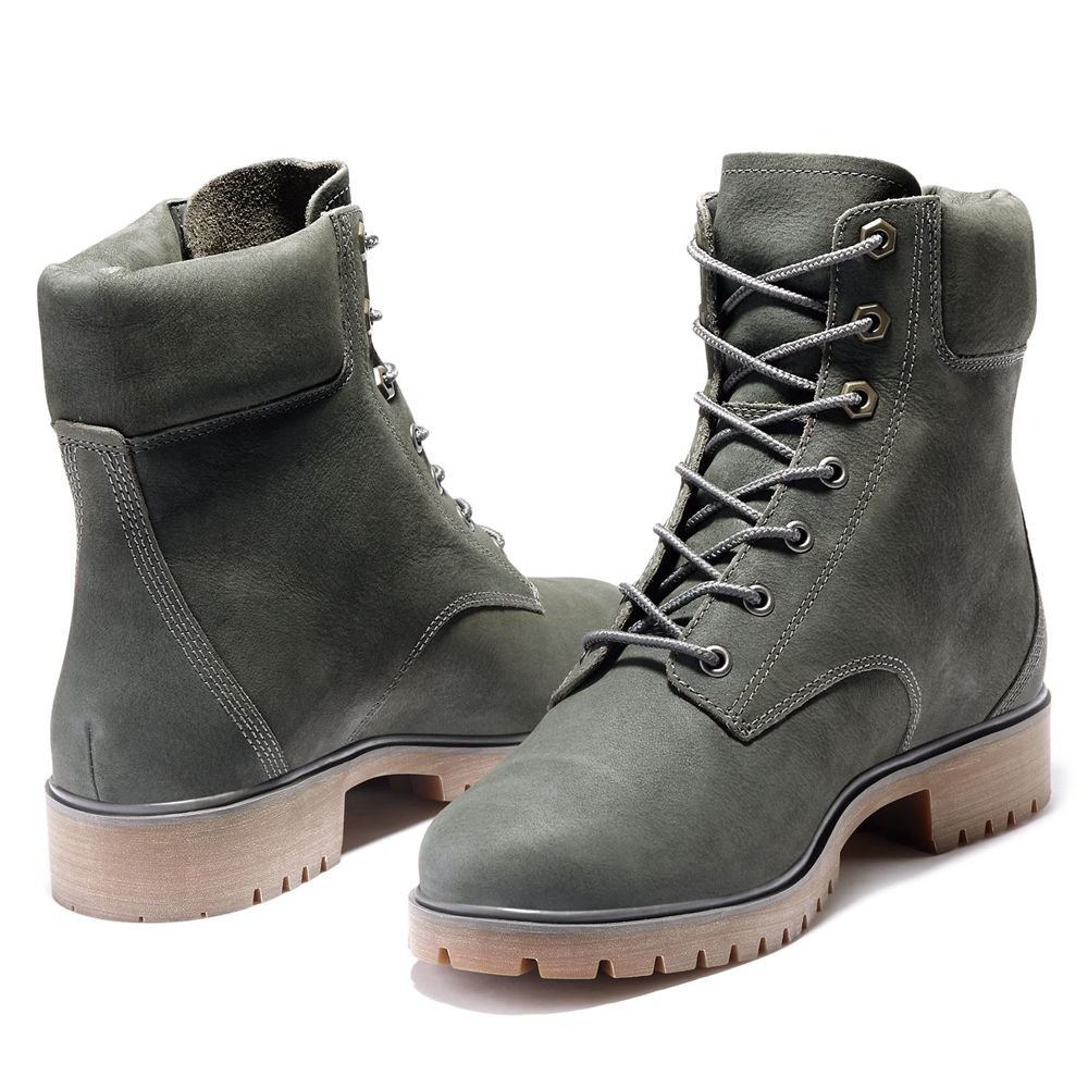 Bocanci 6-Inch Timberland Dama Gri Inchis - Jayne Waterproof Piele - Romania - YJBGQA139